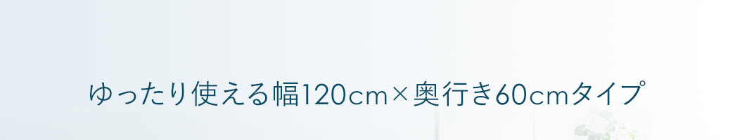 ゆったり使える幅120cm×奥行き60cmタイプ