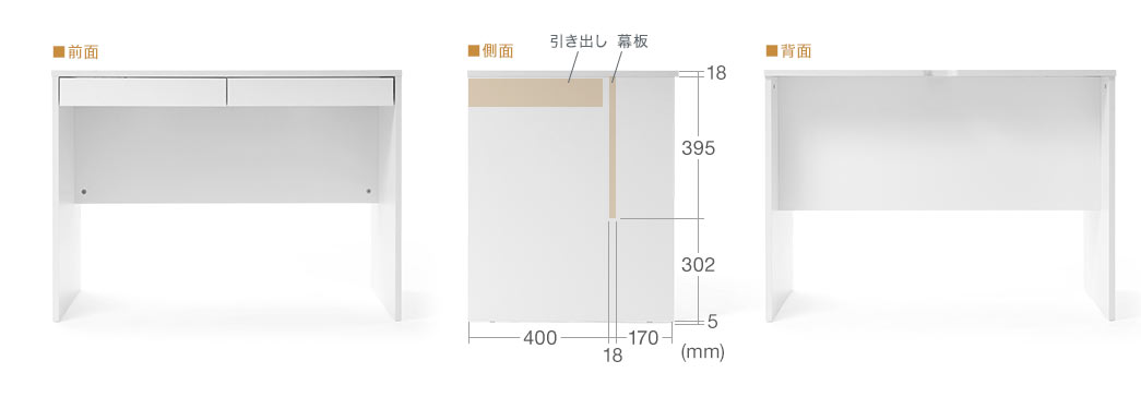 前面 側面 背面
