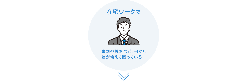 在宅ワークで。書類や機器など、何かと物が増えて困っている…