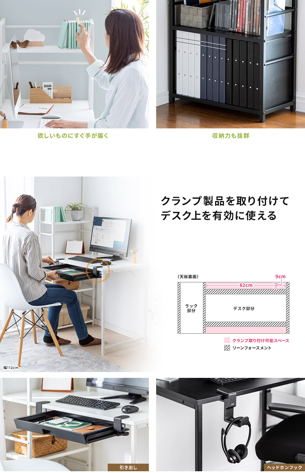 欲しいものにすぐ手が届く 収納力も抜群 クランプ製品を取り付けてデスク上を有効に使える おすすめのクランプ取り付け製品はこちら