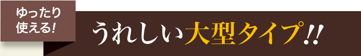 ゆったり使える うれしい大型タイプ