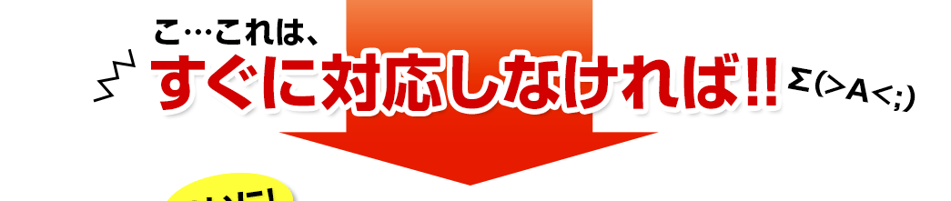 こ・・・これは、すぐに対応しなければ