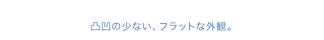 凸凹の少ない、フラットな外観。