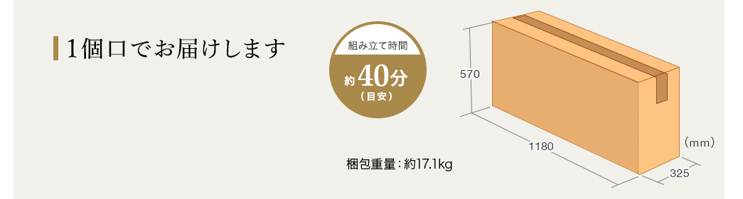 1個口でお届けします