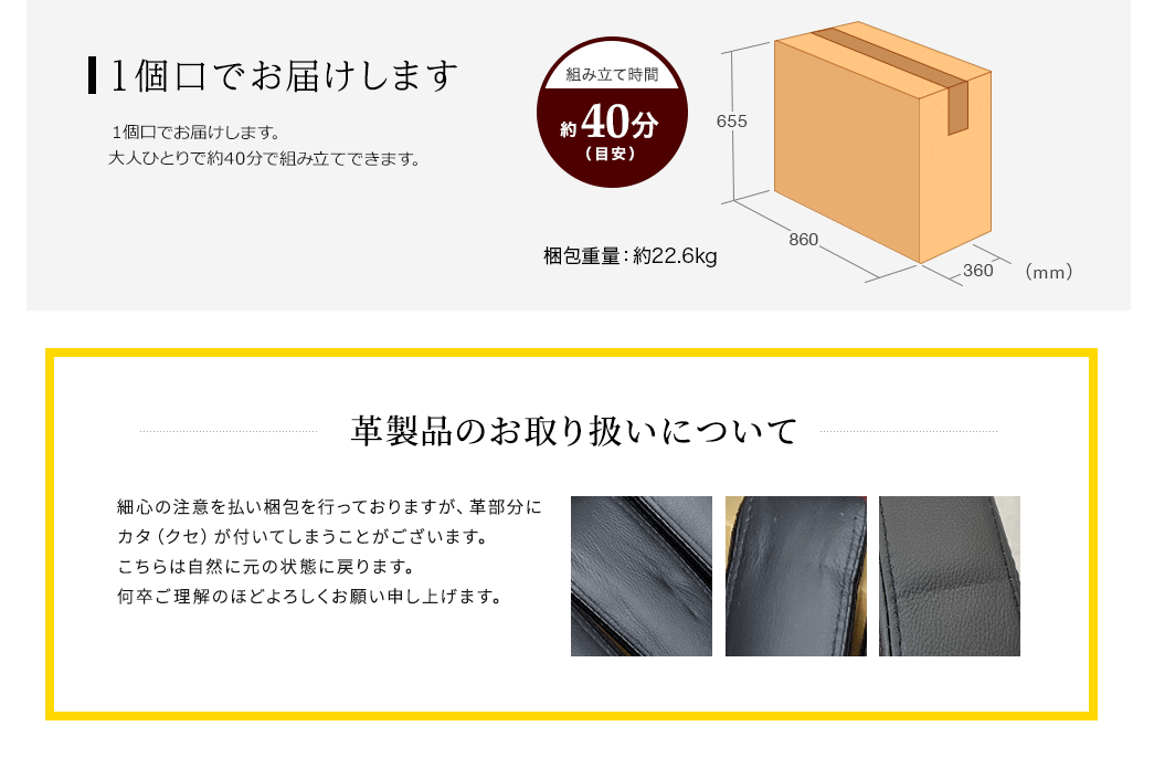 1個口でお届けします