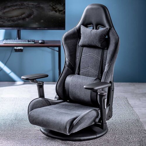 【3/27 16時まで特価】【在庫限り】回転台つき ゲーミング座椅子 スエード調生地 135°リクライニング 5Dアームレスト