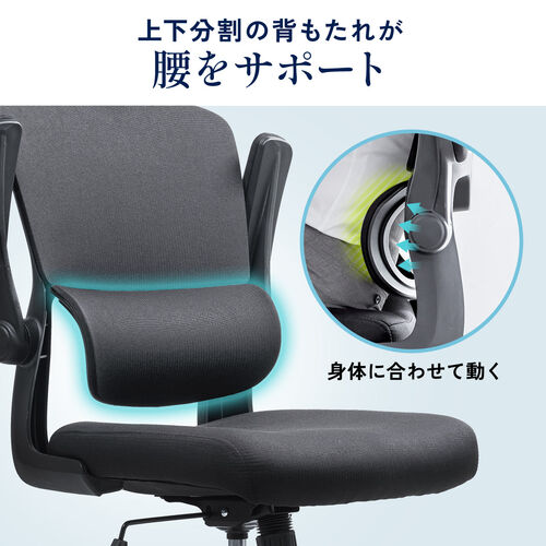 メッシュチェア 跳ね上げ式アームレスト 大型ランバーサポート ヘッドレスト付き