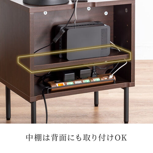 【在庫限り】サイドテーブル Cercleシリーズ 木目調 ブラウン 