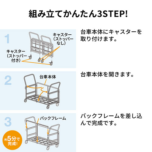  パイプ椅子用台車 折りたたみ式 YK-SNC037用 縦置き20台 横置き10台収納