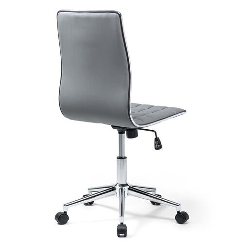 シンプルデザインチェア PUレザー生地 ロッキング機能 グレー