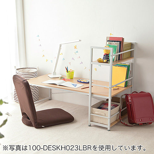 収納ラックつき ローデスク 幅120cm ダークブラウン