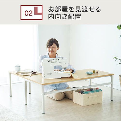 【在庫限り】L字型ローデスク 木目調 ライトブラウン