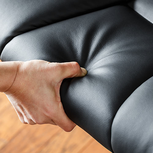 オットマン  固定脚仕様 キャスターなし PUレザー ブラック リラックス脚置き台