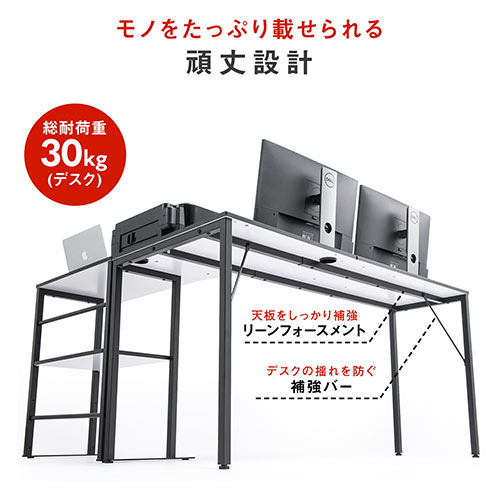 シェルフデスク(L字デスク・コーナーデスク・木製デスク・パソコンデスク・ロングデスク・幅140cm・幅160cm・幅200cm)