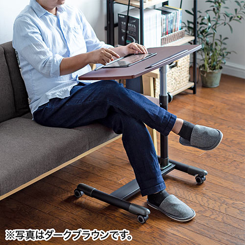 サイドテーブル 高さ 角度調整機能 キャスターつき ブラック