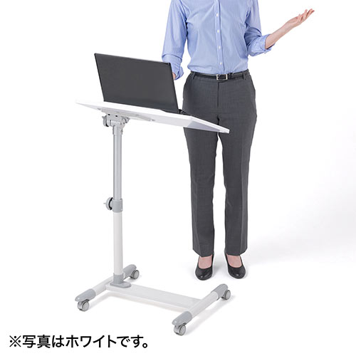 サイドテーブル 高さ 角度調整機能 キャスターつき ブラック
