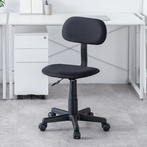 オフィスチェア ガス圧昇降 布張り キャスター付き ブラック