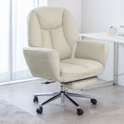 ソファチェア 収納式オットマンつき スエード調生地 ベージュ