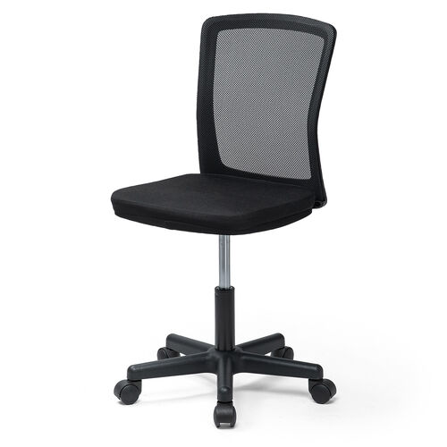 洗える座面カバー付き メッシュチェア ブラック