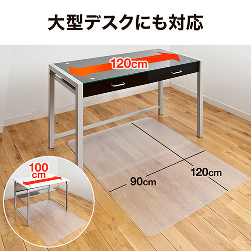 チェアマット 最長120cm×90cm 分割式 ポリカーボネート素材 半透明 日本製 床保護マット
