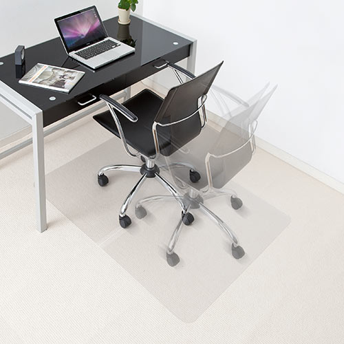 チェアマット 最長120cm×90cm 分割式 ポリカーボネート素材 半透明 日本製 床保護マット