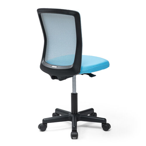 洗える座面カバー付き メッシュチェア ブルー