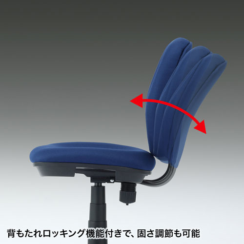 【アウトレット】オフィスチェア ミドルバック ブルー