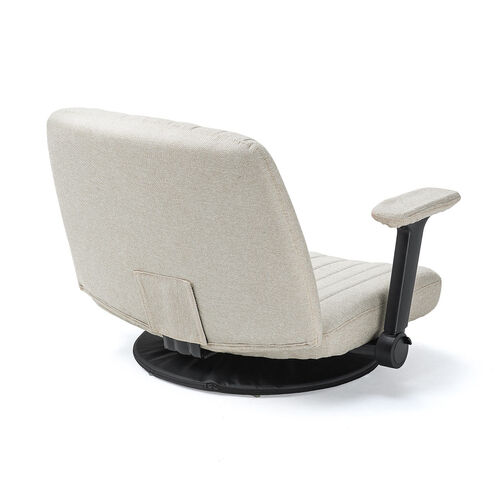 あぐら座椅子 跳ね上げ式アームレスト 回転盤つき ベージュ