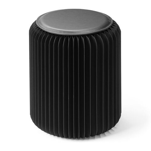 折りたたみ式 アコーディオンスツール ハニカム構造 紙製 ブラック