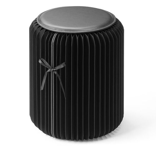 折りたたみ式 アコーディオンスツール ハニカム構造 紙製 ブラック