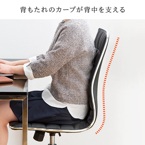 シンプルデザインチェア ミドルバック ブラック