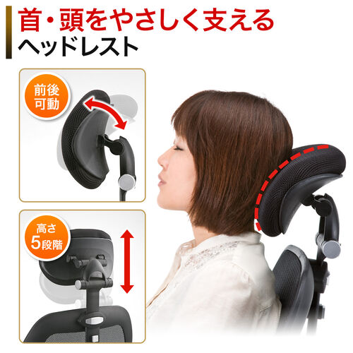 【アウトレット】多機能ワークチェア ハイバック シンクロロッキング アームレスト付き ブラック