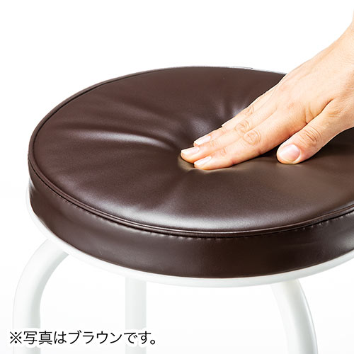 スツール 丸椅子 クッション 軽量 コンパクト スタッキング パイプ 背もたれなし ホワイト おしゃれ