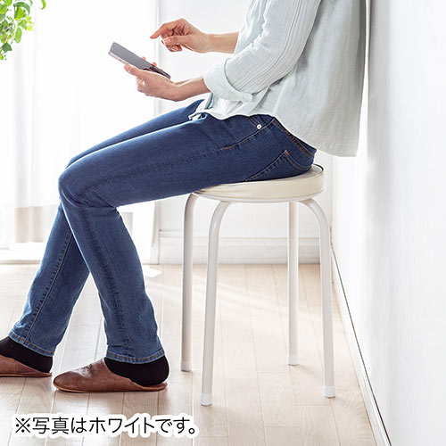 スツール 丸椅子 クッション 軽量 コンパクト スタッキング パイプ 背もたれなし ブラウン おしゃれ