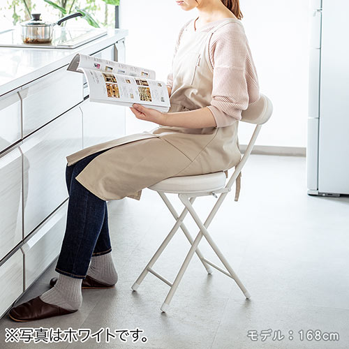 キッチンチェア 折りたたみイス 軽量 メッシュ生地 背もたれつき ブラック