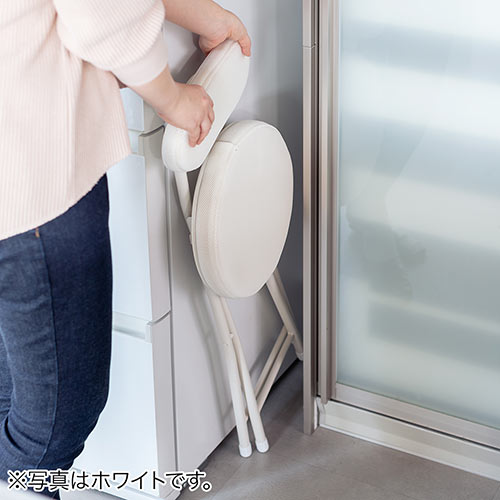 キッチンチェア 折りたたみイス 軽量 メッシュ生地 背もたれつき ブラウン