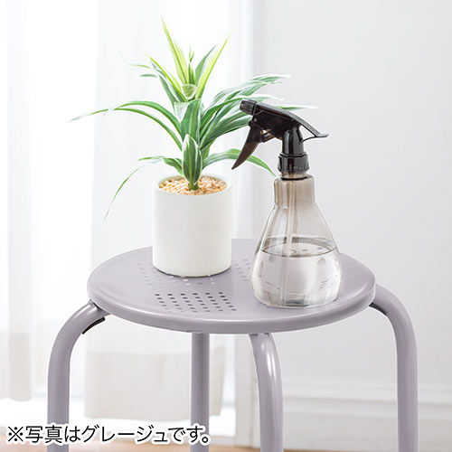 スチールスツール 高さ44cm おしゃれ 丸椅子 ベージュ