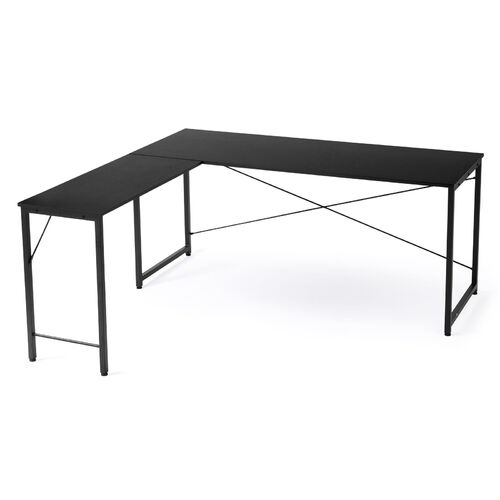サブデスク シンプルデスク専用サブデスク L字デスク ブラック 幅40cm 奥行90cm ねじ固定