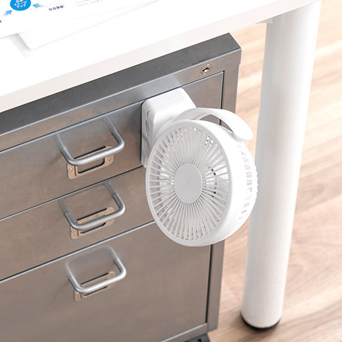 USB扇風機 USB充電式 クリップ固定 マグネット固定 3WAY ホワイト