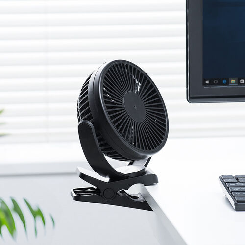 USB扇風機 USB充電式 クリップ固定 マグネット固定 3WAY ブラック