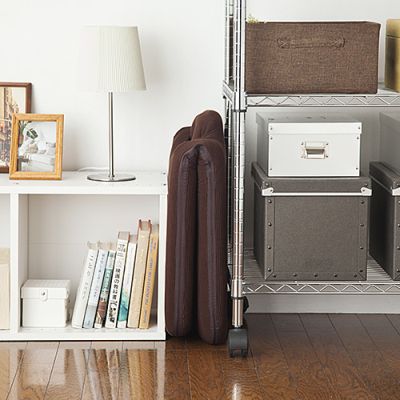 【アウトレット】折りたたみ座椅子 マイクロファイバー素材 14段階リクライニング 持ち手付き ブラウン