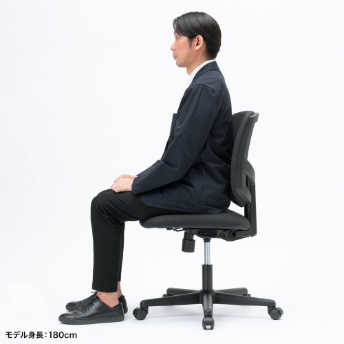 【アウトレット】高耐荷重オフィスチェア 耐荷重150kg  シンクロロッキング ブラック