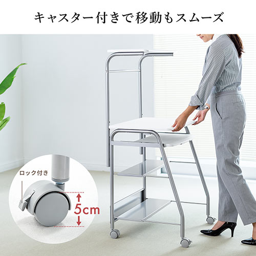 パソコンラック 幅60cm キーボードスライダー プリンター台 キャスター付き ブラック