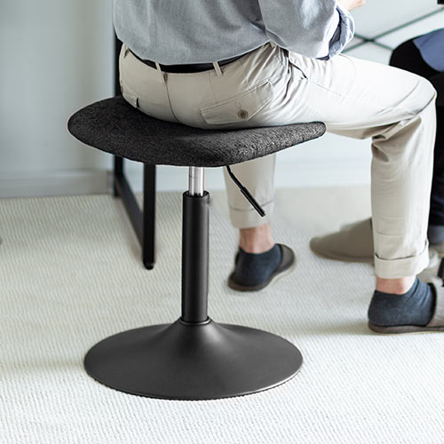 オットマン 固定脚仕様 キャスターなし 布張り ブラック リラックス足置き台