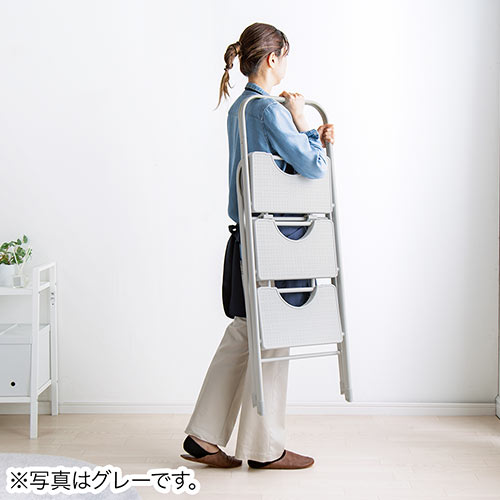踏み台 折りたたみ式 3段 ステップ台 ブラック
