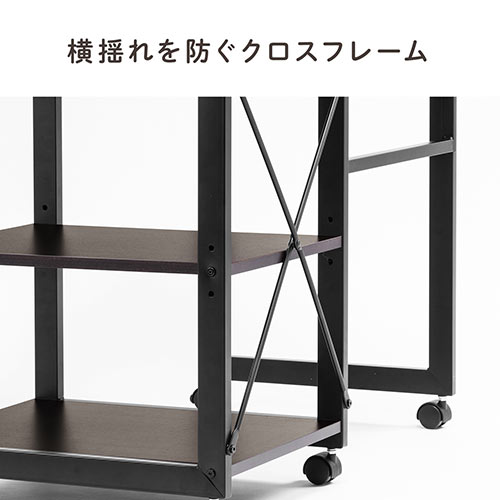 折りたたみデスク キャスター付き ブラウン