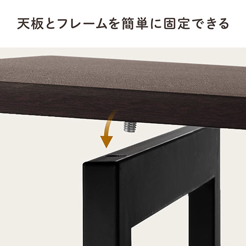 折りたたみデスク キャスター付き ブラウン