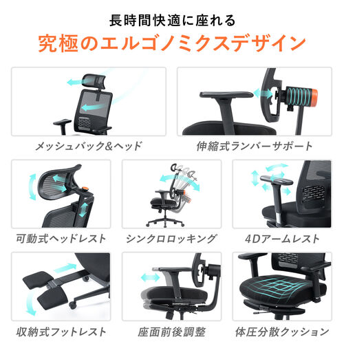 エルゴノミクスワークチェア 自動追従式ランバーサポートつき