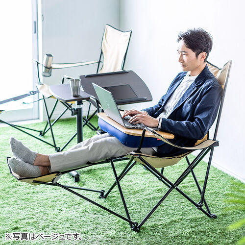 【在庫限り】折りたたみチェア オットマン内蔵型 収納袋付き アウトドアチェア グリーン