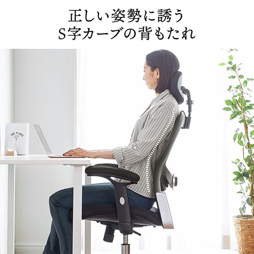 【在庫限り】メッシュチェア ハイバック 背座一体ロッキング 可動式アームレスト ヘッドレスト ランバーサポート 肉厚クッション